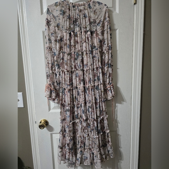 NWT Nicola Bathie/Antonio Melani Claire Floral Chiffon Tiered Ruffle Midi Dress. - Picture 6 of 16